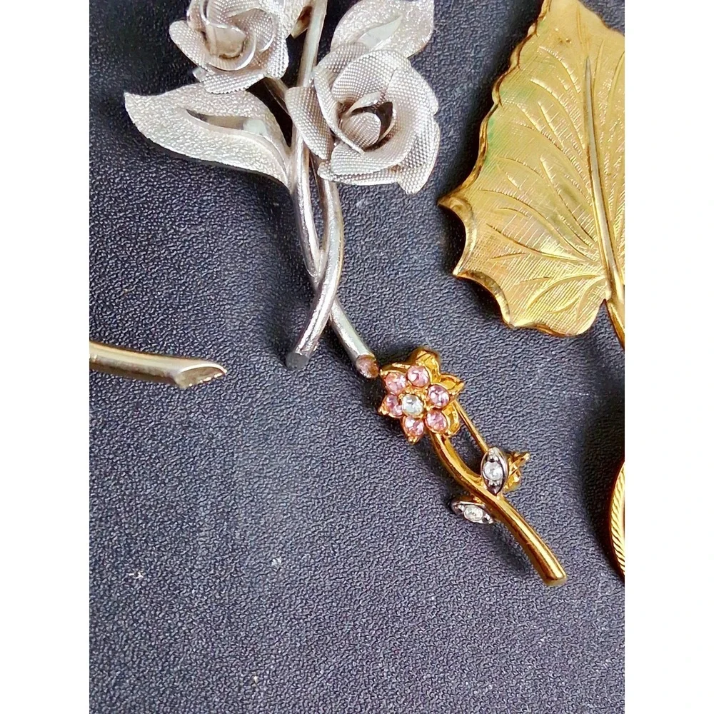 Lot Of 17 Vintage & Modern Brooches Filigree Enamel Bird Silver Gold Tone Floral - Picture 9 of 16